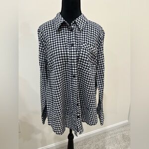 Lane Bryant Navy and White Checked shirt